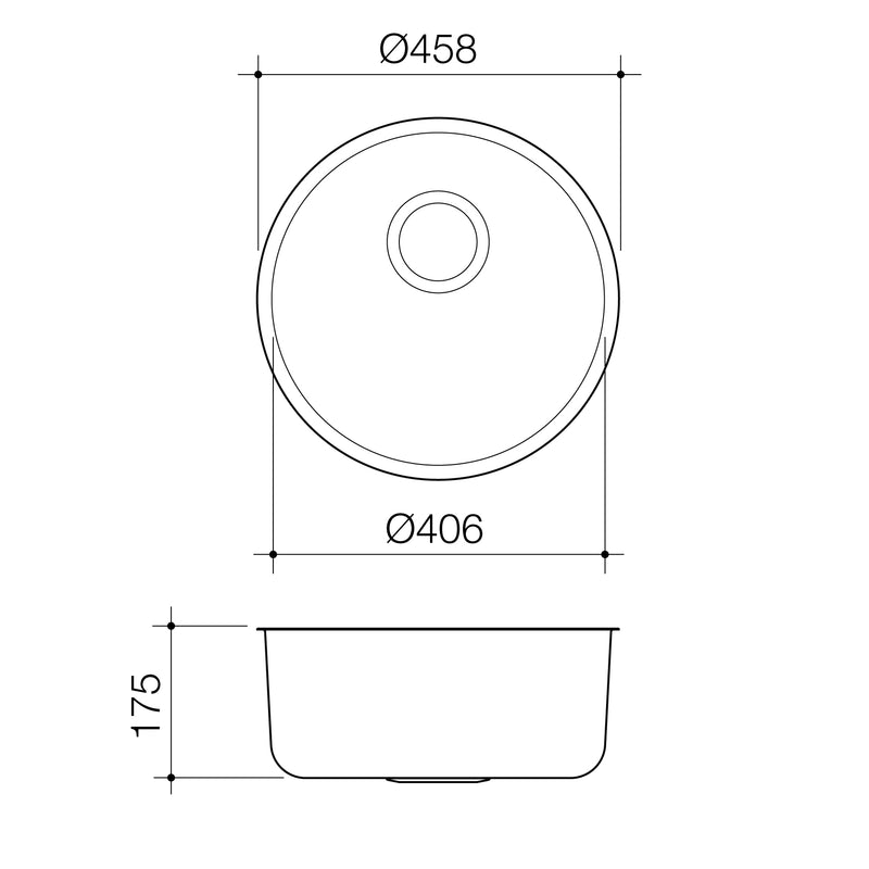 Caroma Luna Round Bowl U/M & O/M Sink Stainless Steel - Sydney Home Centre