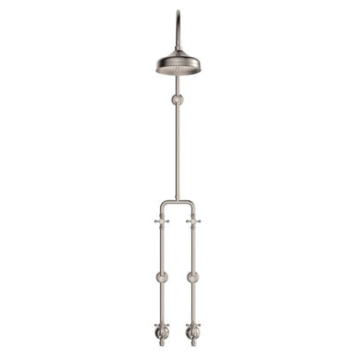 Fienza Lillian Exposed Shower and Bath Set with Cross Handles Brushed Nickel