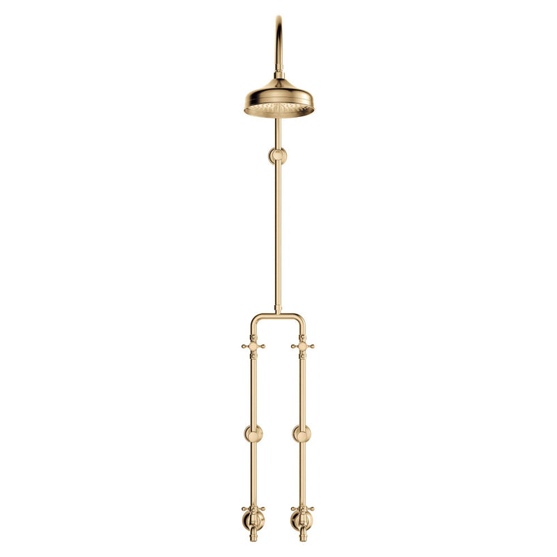 Fienza Lillian Exposed Shower and Bath Set with Cross Handles Urban Brass