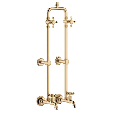 Fienza Lillian Exposed Shower and Bath Set with Cross Handles Urban Brass