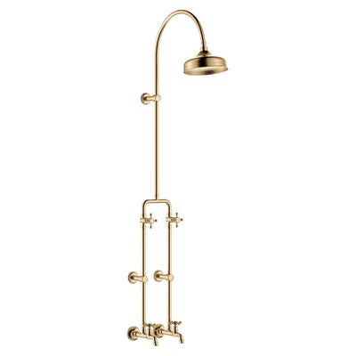 Fienza Lillian Exposed Shower and Bath Set with Cross Handles Urban Brass