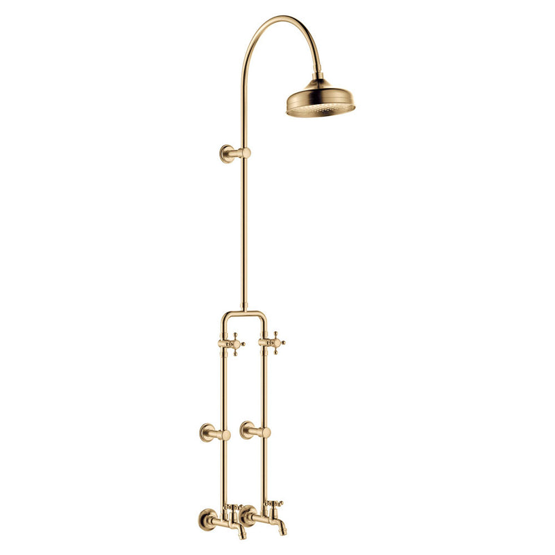 Fienza Lillian Exposed Shower and Bath Set with Cross Handles Urban Brass