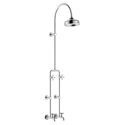 Fienza Lillian Exposed Shower and Bath Set with Cross Handles Chrome