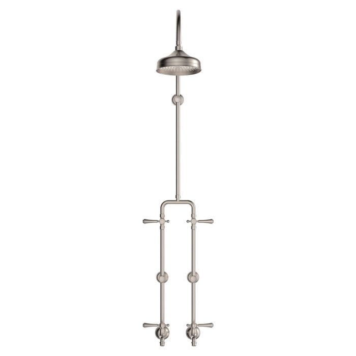 Fienza Lillian Exposed Shower and Bath Set with Lever Handles Brushed Nickel