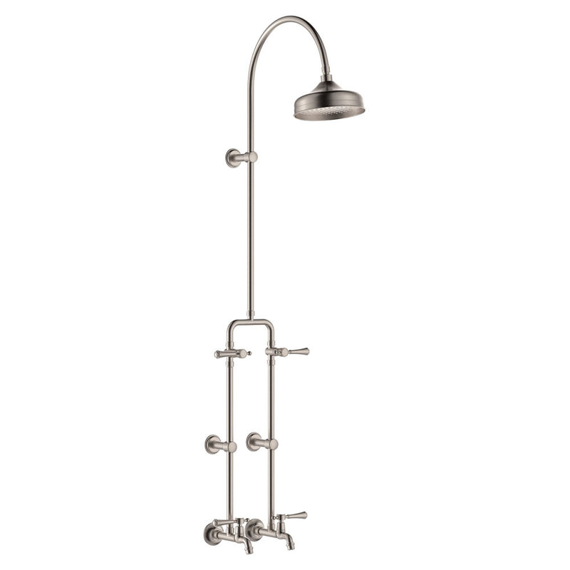 Fienza Lillian Exposed Shower and Bath Set with Lever Handles Brushed Nickel