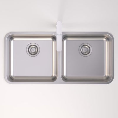 Caroma Luna Double Bowl O/M & U/M Sink Stailess Steel - Sydney Home Centre