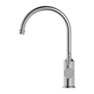 Nero York Kitchen Mixer Goosneck Spout With Metal Lever Chrome - Sydney Home Centre