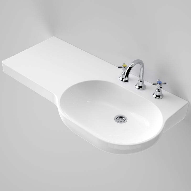 Caroma Opal 920mm Left Hand Shelf Wall Basin 3 Tap Hole - Sydney Home Centre