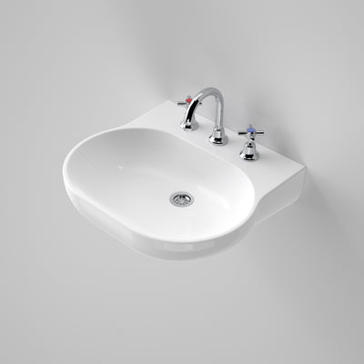 Caroma Opal 510 Wall Basin White 3 Tap Hole - Sydney Home Centre