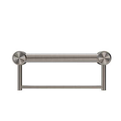 Nero Mecca Care 32mm Grab Rail With Towel Holder 300mm Brushed Nickel - Sydney Home Centre