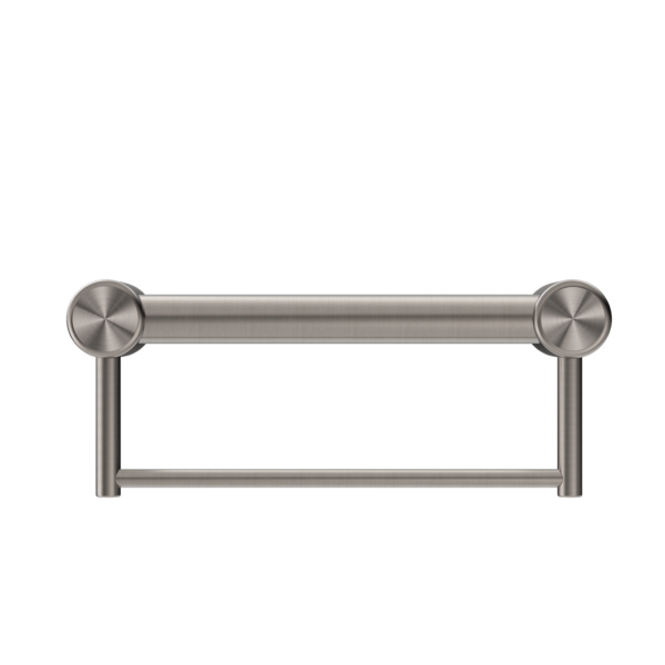 Nero Mecca Care 32mm Grab Rail With Towel Holder 300mm Brushed Nickel - Sydney Home Centre