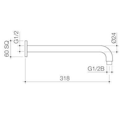 Caroma Luna Right Angle Shower Arm Black - Sydney Home Centre