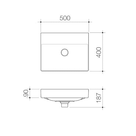 Caroma Urbane II Wall White Basin 0 Tap Hole - Sydney Home Centre