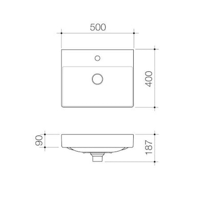 Caroma Urbane II Wall White Basin 1 Tap Hole - Sydney Home Centre