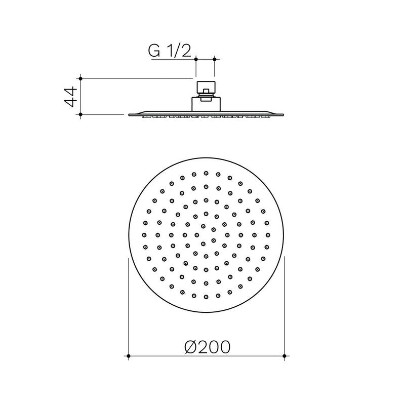 Caroma Urbane II 200mm Round Rain Shower Gunmetal 4Star - Sydney Home Centre