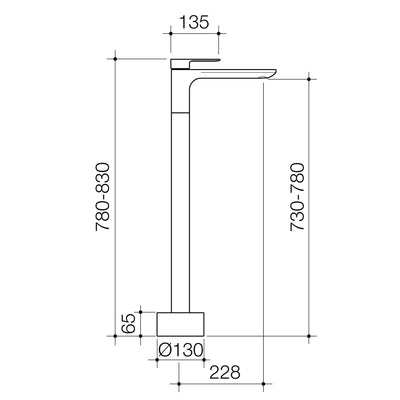 Caroma Urbane II Freestanding Bath Filler Matte Black - Sydney Home Centre