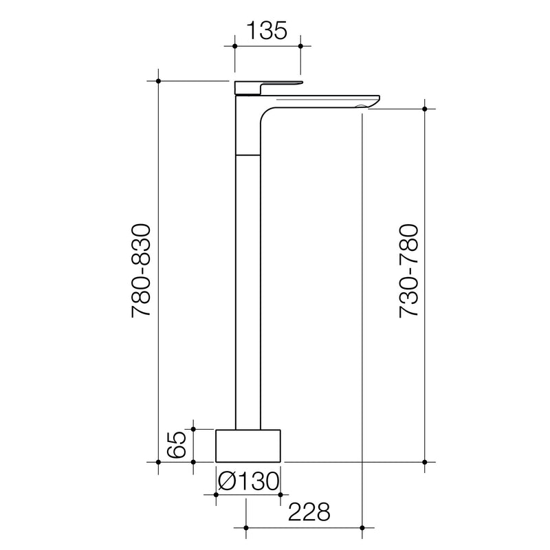 Caroma Urbane II Freestanding Bath Filler Matte Black - Sydney Home Centre