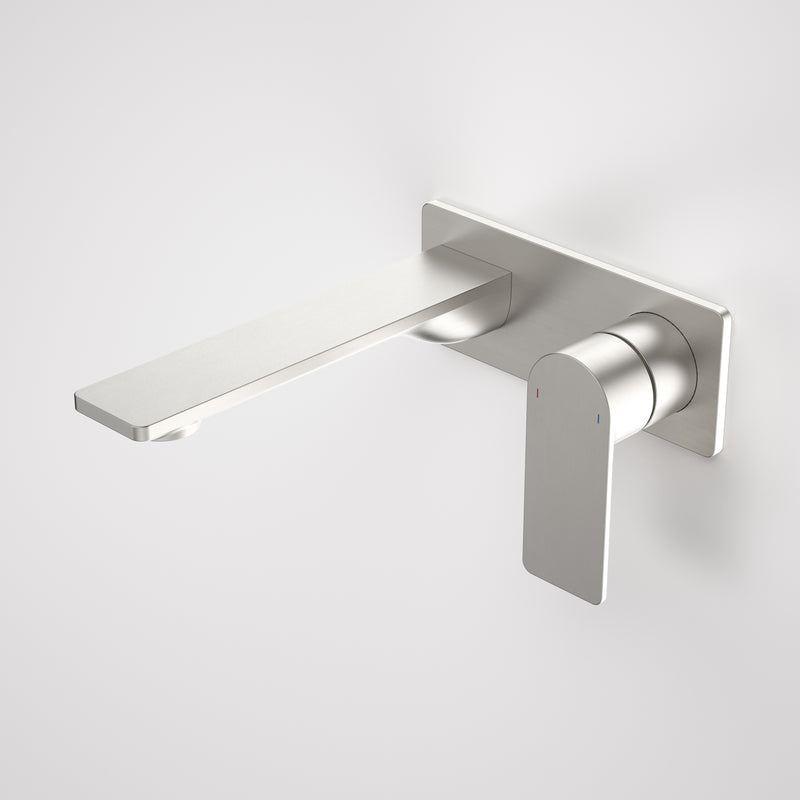 Caroma Urbane II Wall Basin/Bath Mixer Rectangular Cover Plate 180mm Brushed Nickel - Sales Kit Lead Free - Sydney Home Centre