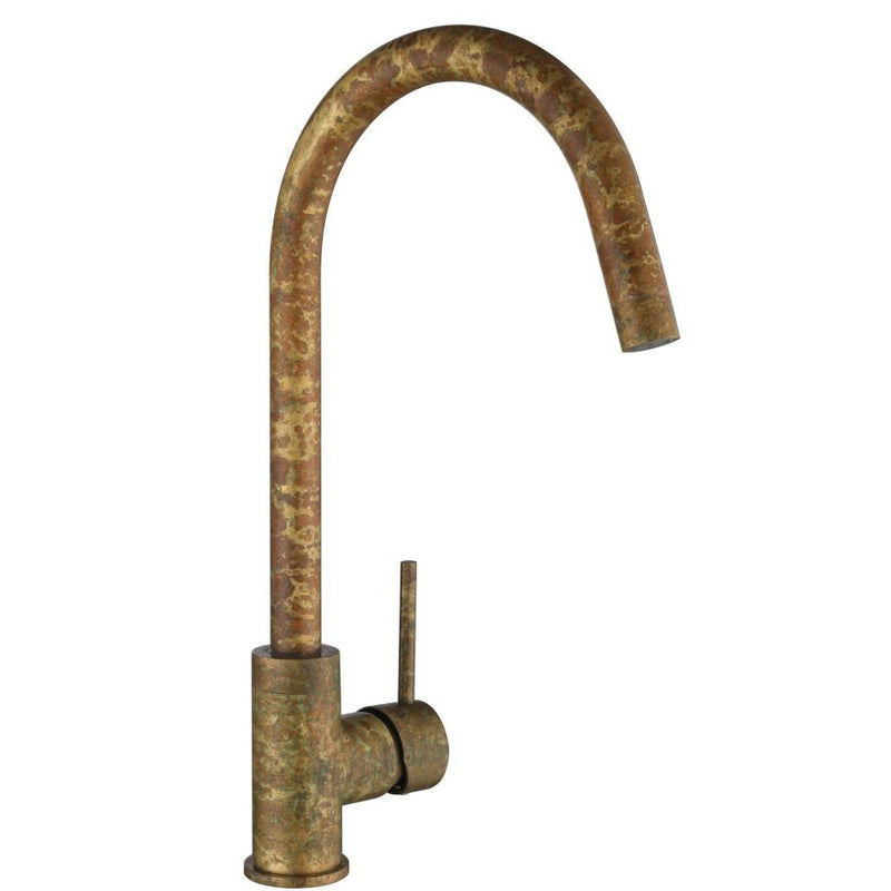 Bella Vista Mica LVB Gooseneck Sink Mixer Living Brass - Sydney Home Centre