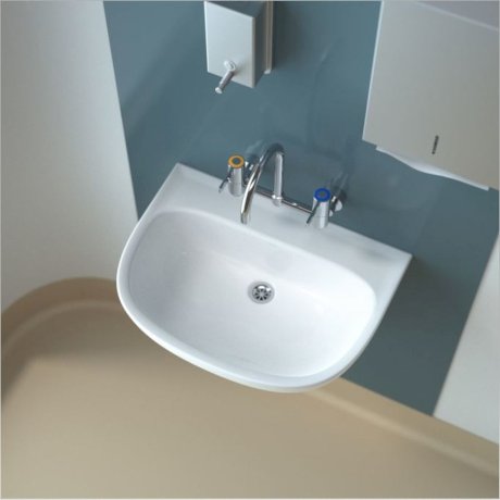 Caroma Care 600 Wall Basin No Tap Hole White with GermGard® - Sydney Home Centre