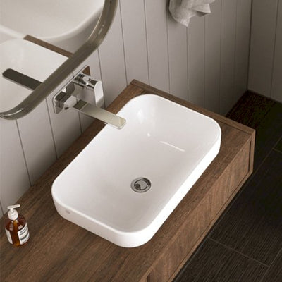 Caroma Tribute Rectangle 530mm Inset White Basin (No Tap Hole) - Sydney Home Centre