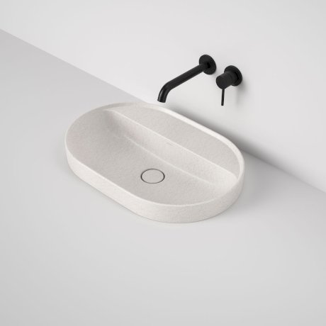 Caroma Liano II 600mm Pill Inset Basin with Tap Landing (0 Tap Hole) Matte Speckled (Special Order) - Sydney Home Centre