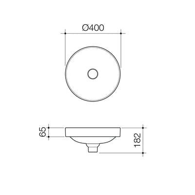 Caroma Liano II 400mm Round Inset Basin Matte Black - Sydney Home Centre