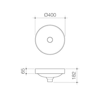 Caroma Liano II 400mm Round Inset Basin Matte Speckled (Special Order) - Sydney Home Centre