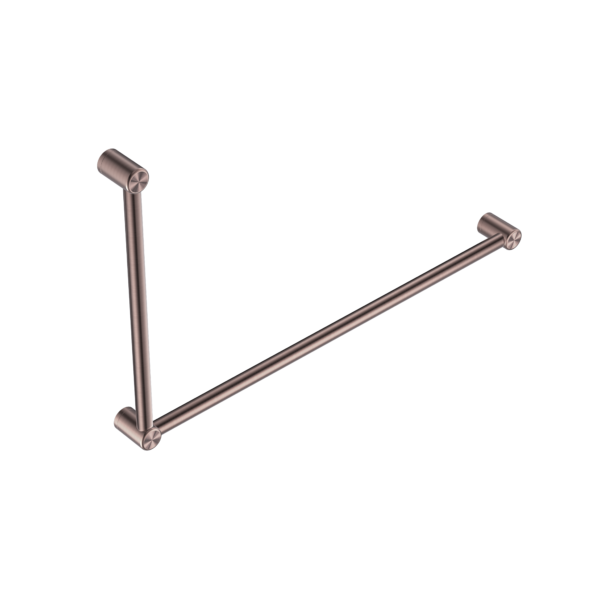 Nero Mecca Care 32mm Dda Grab Rail Set 90 Degree 600X1000mm Brushed Bronze - Sydney Home Centre