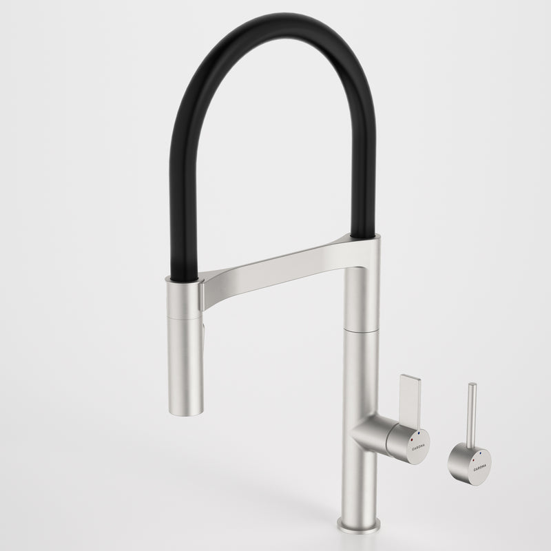 Caroma Liano II Pull Down Sink Mixer with Dual Spray Brushed Nickel - Sydney Home Centre