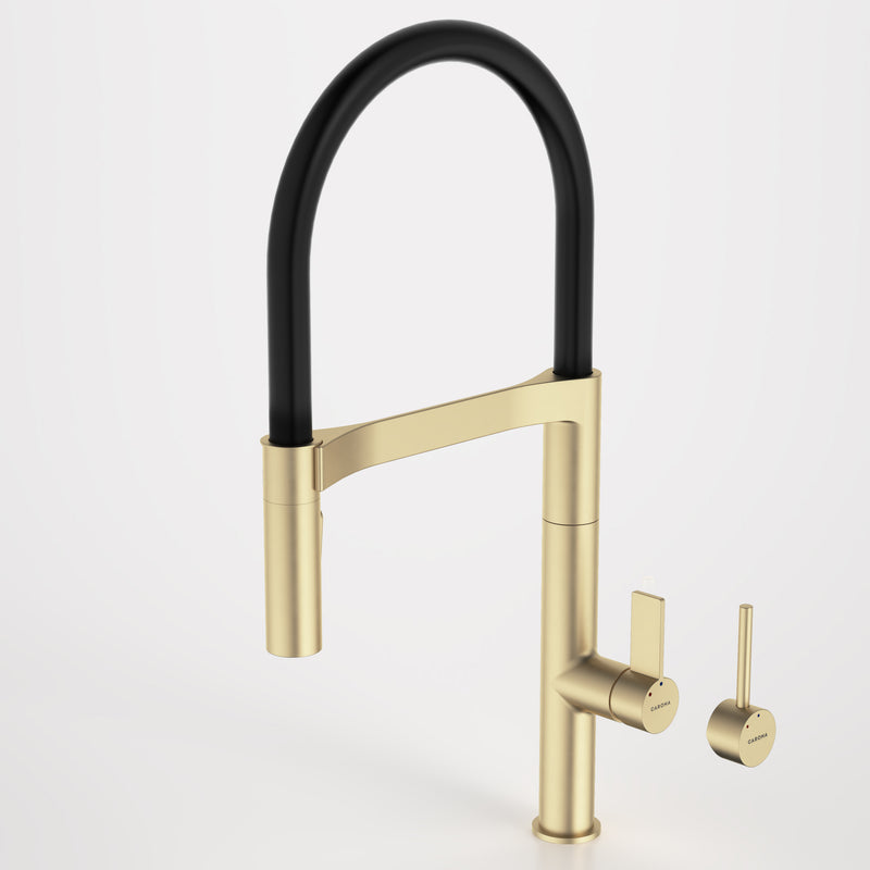 Caroma Liano II Pull Down Sink Mixer with Dual Spray Brushed Brass - Sydney Home Centre