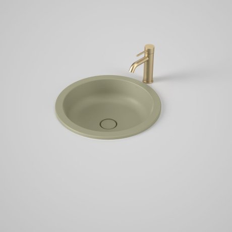 Caroma Liano II 440mm Round Under/Over Counter Basin Matte Green (Special Order) - Sydney Home Centre