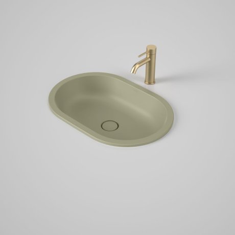 Caroma Liano II 580mm Pill Under/Over Counter Basin Matte Green (Special Order) - Sydney Home Centre