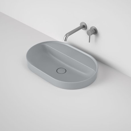 Caroma Liano II 600mm Pill Inset Basin with Tap Landing (0 Tap Hole) Matte Grey (Special Order) - Sydney Home Centre