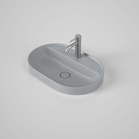 Caroma Liano II 600mm Pill Inset Basin with Tap Landing (1 Tap Hole) Matte Grey (Special Order) - Sydney Home Centre