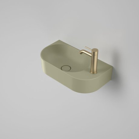 Caroma Liano II Hand Wall Basin (1 Tap Hole) Matte Green (Special Order) - Sydney Home Centre