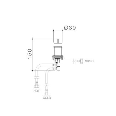 Caroma Universal Hob Mixer Body - Sydney Home Centre