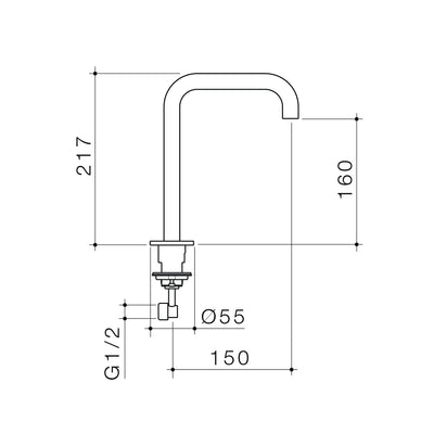 Caroma Urbane II 150mm Hob Swivel Outlet Brushed Nickel - Sydney Home Centre