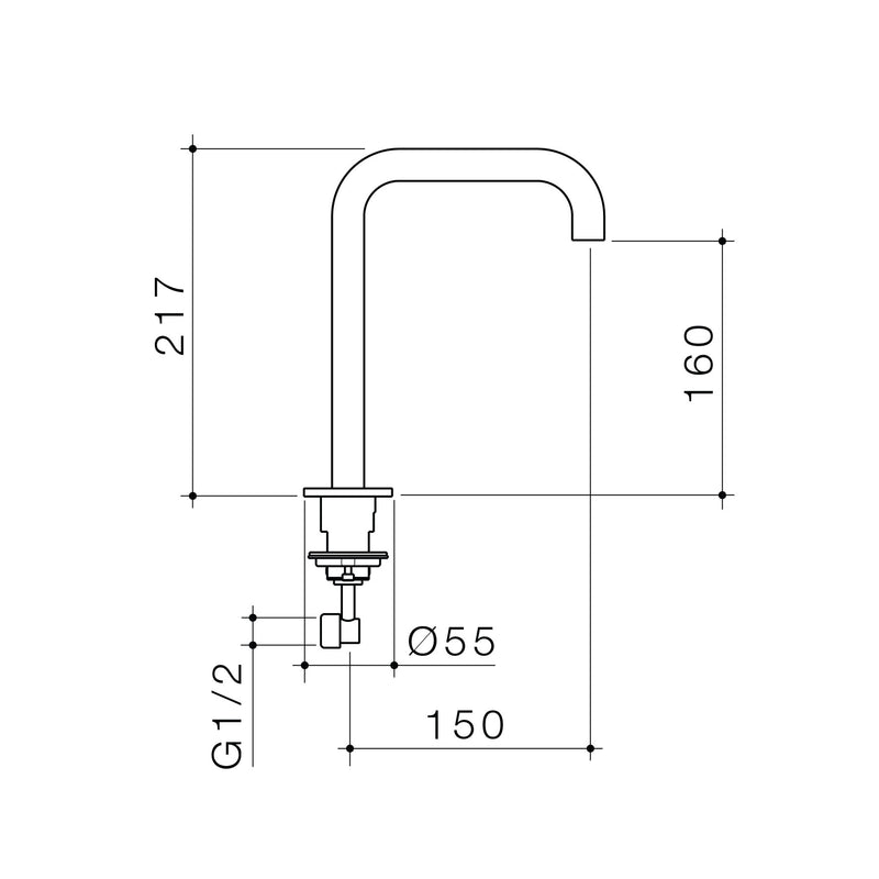 Caroma Urbane II 150mm Hob Swivel Outlet Brushed Nickel - Sydney Home Centre