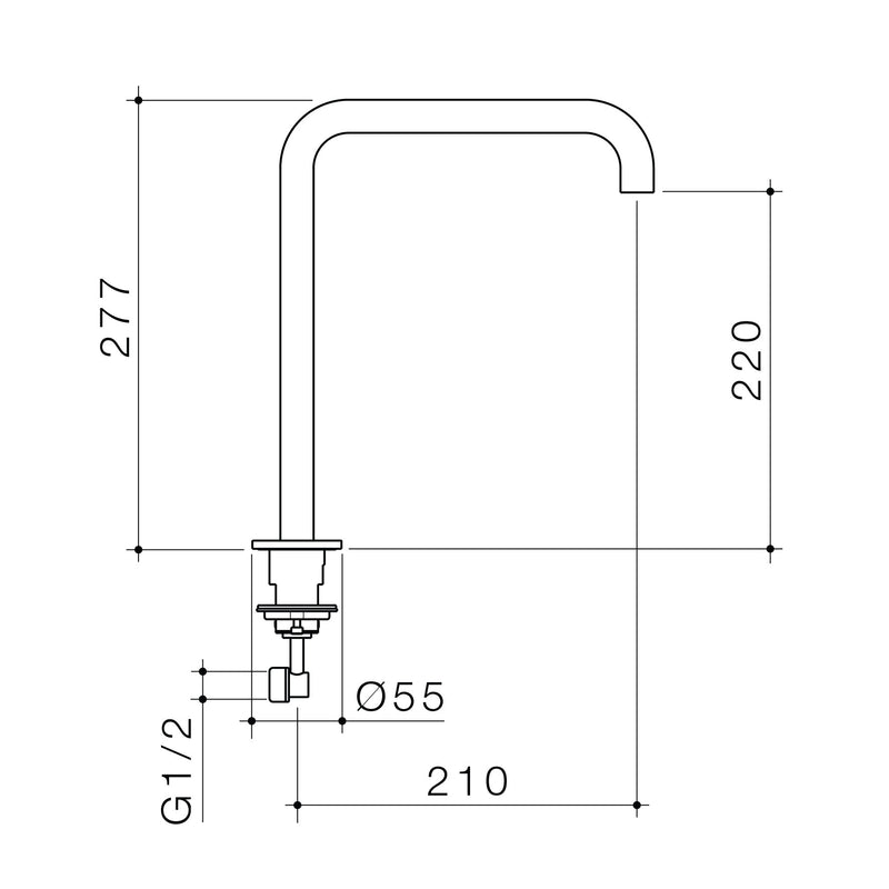 Caroma Urbane II 210mm Hob Swivel Outlet Brushed Nickel - Sydney Home Centre