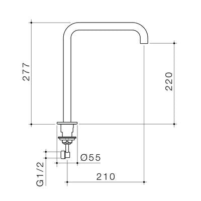 Caroma Urbane II 210mm Hob Swivel Outlet Chrome - Sydney Home Centre