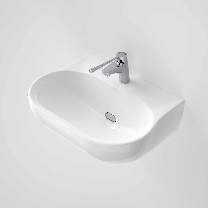 Caroma Clinic 600 Wall Basin 1 Tap Hole White - Sydney Home Centre