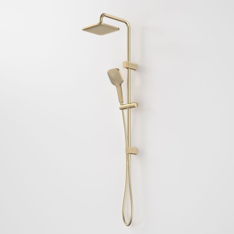 Caroma Luna Multifunction Rail Shower with Overhead Brushed Brass - Sydney Home Centre
