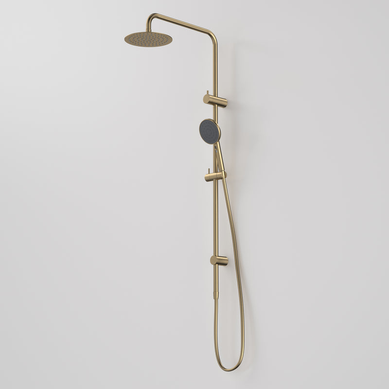Caroma Urbane II Rail Shower with 200mm Overhead Brushed Brass - Sydney Home Centre