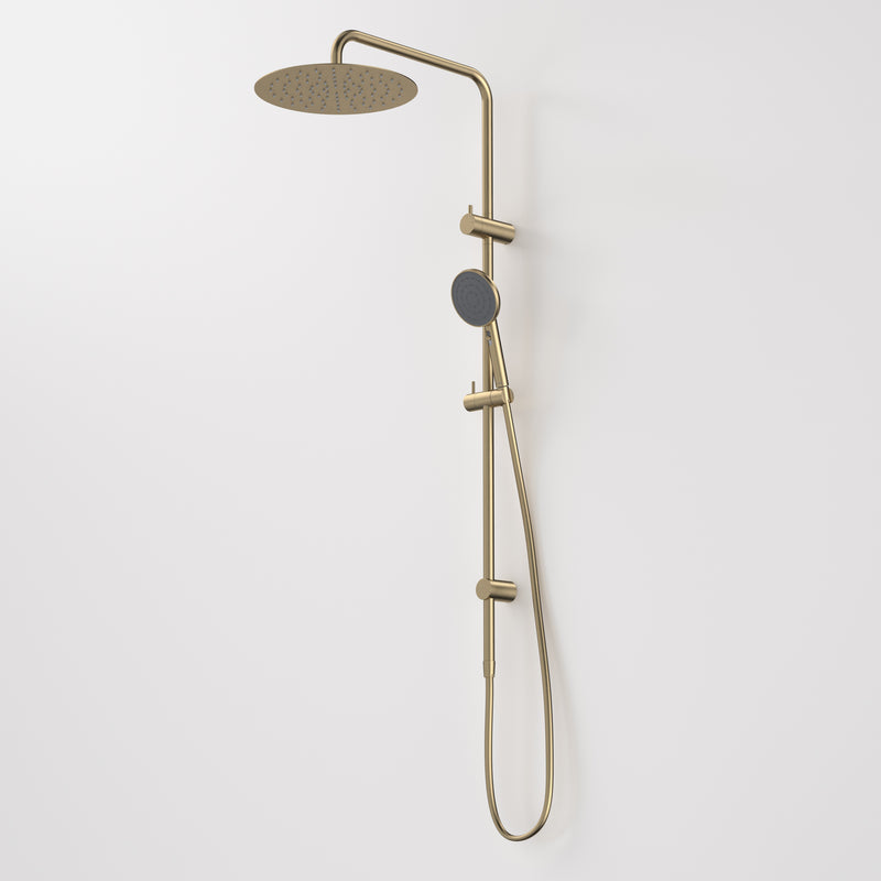 Caroma Urbane II Rail Shower with 300mm Overhead Brushed Brass - Sydney Home Centre