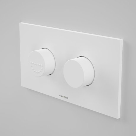 Caroma Invisi Series II® Round Dual Flush Plate & Raised Care Buttons White - Sydney Home Centre