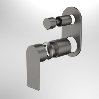 Caroma Urbane II Bath / Shower Mixer With Diverter Trim Kit Round Cover Plate Gunmetal - Sydney Home Centre