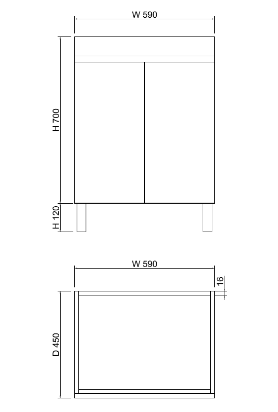 Viva ABS MFL2 600mm Light Oak Single Bowl With Legs Freestanding Vanity (Handy Ceramic Top) - Sydney Home Centre