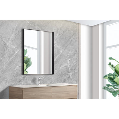 Poseidon Qubist 750mm x 900mm Matte Black Rectangle Mirror - Sydney Home Centre