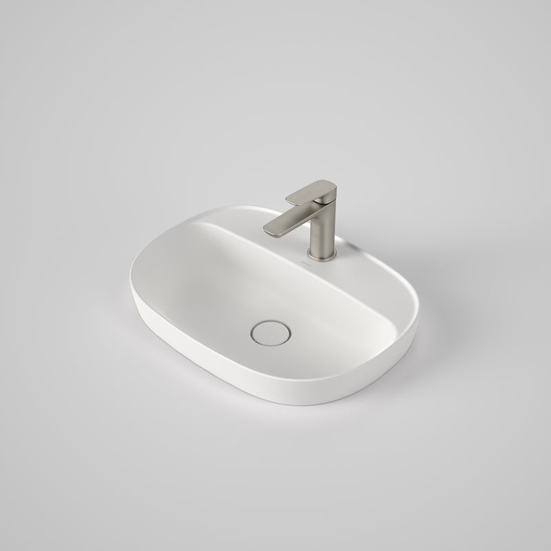 Caroma Contura II 530mm Inset Basin with Tap Landing (1 Tap Hole) Matte White - Sydney Home Centre